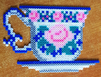 Mary G 1  Gran's cuppa, Hamabeads 10.20.jpg